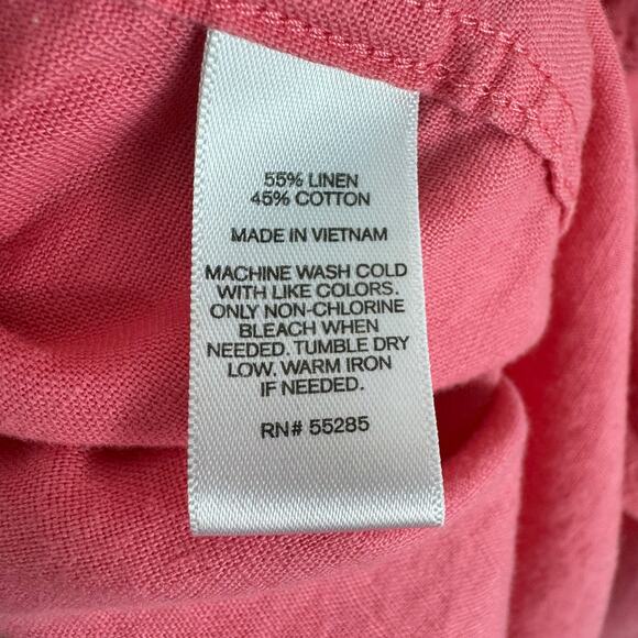 Express Linen Cotton Pink Long Sleeve Collared Button Up Shirt Men's Size L - Picture 7 of 7